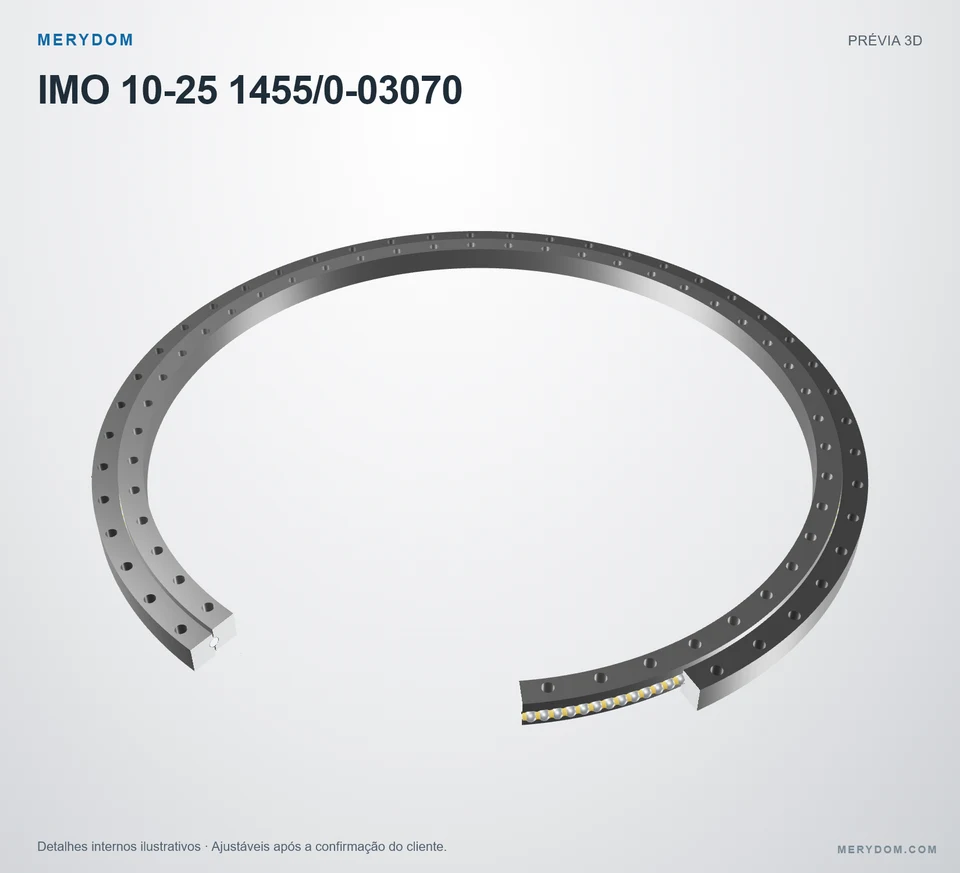 Prévia do modelo 3D do rolamento de giro de substituição MERYDOM para IMO 10-25 1455/0-03070.