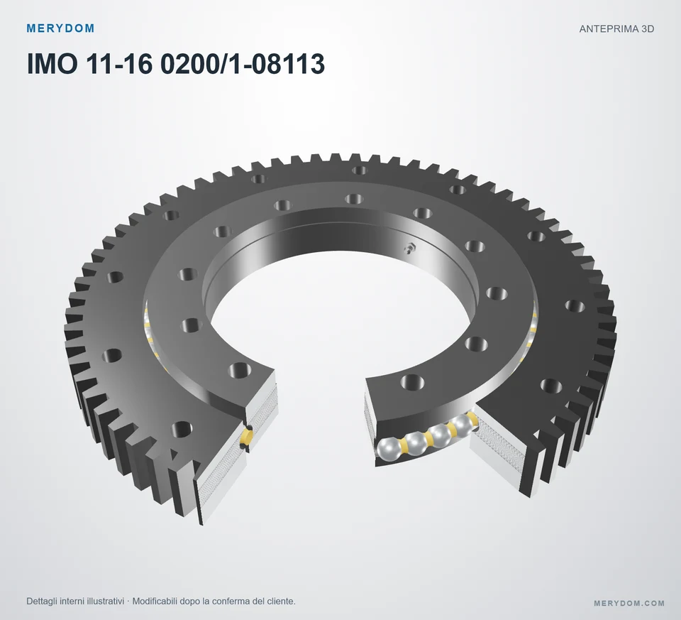Anteprima del modello 3D del cuscinetto di rotazione sostitutivo MERYDOM per IMO 11-16 0200/1-08113.