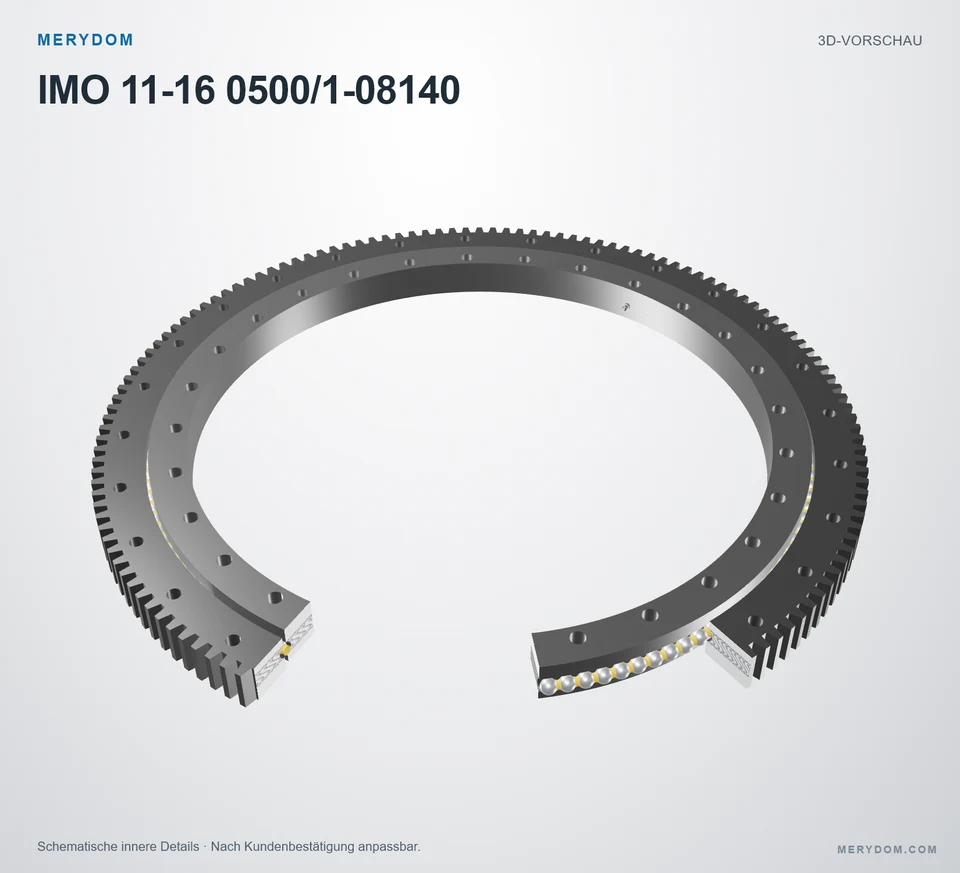 Vorschau des 3D-Modells des MERYDOM-Ersatzdrehkranzes für IMO 11-16 0500/1-08140.