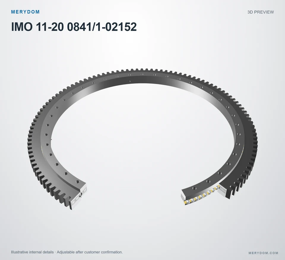 3D model preview of the MERYDOM replacement slewing bearing for IMO 11-20 0841/1-02152.