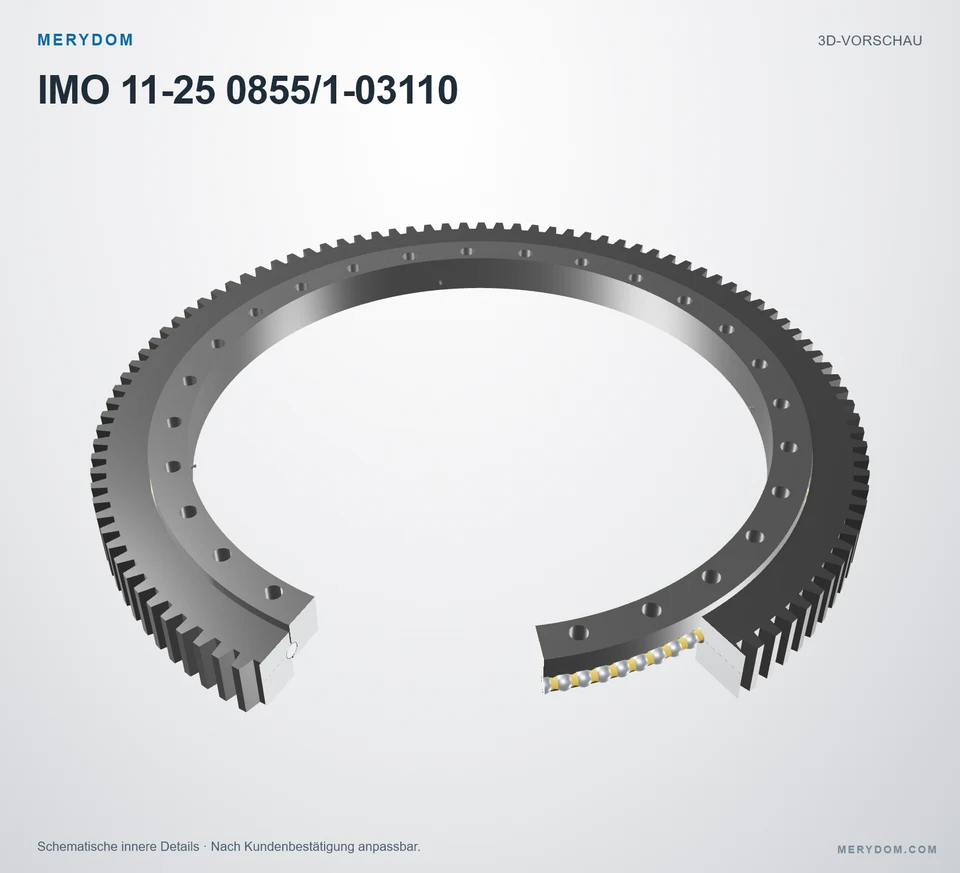 Vorschau des 3D-Modells des MERYDOM-Ersatzdrehkranzes für IMO 11-25 0855/1-03110.