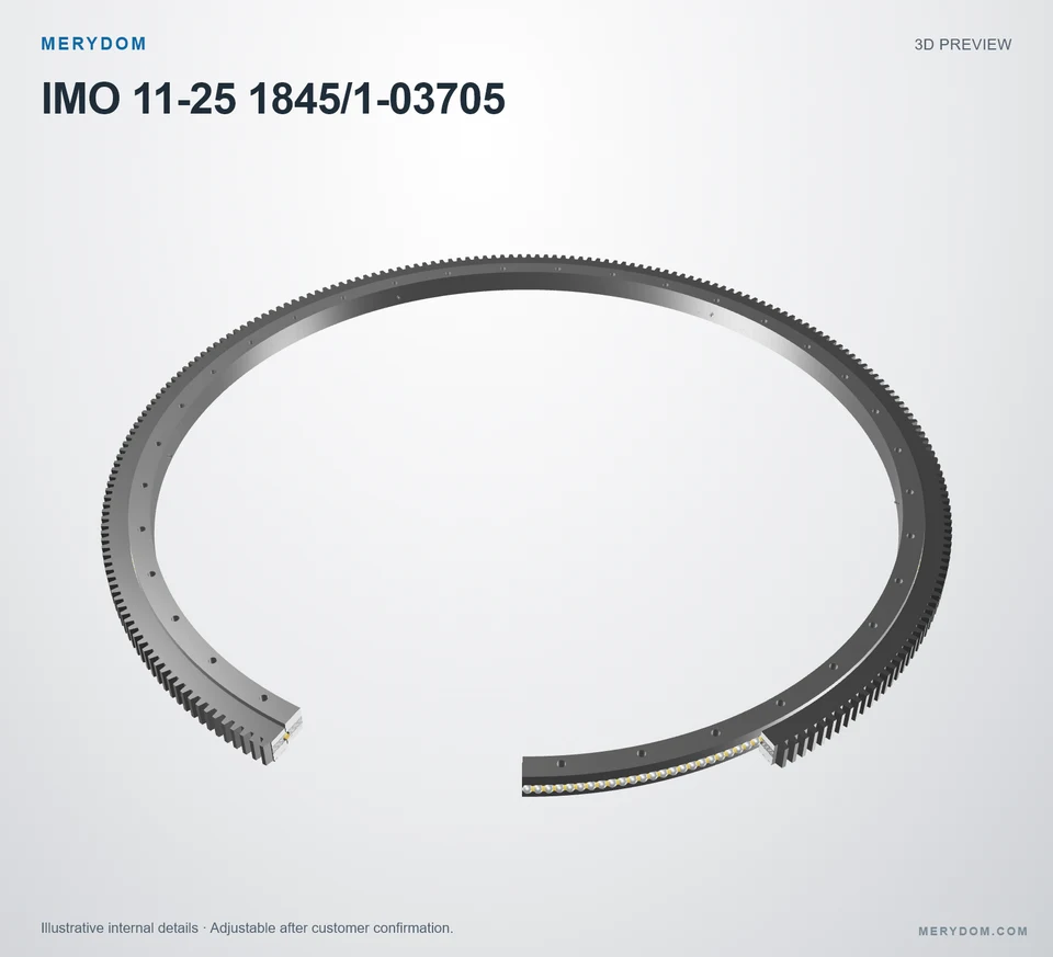 3D model preview of the MERYDOM replacement slewing bearing for IMO 11-25 1845/1-03705.