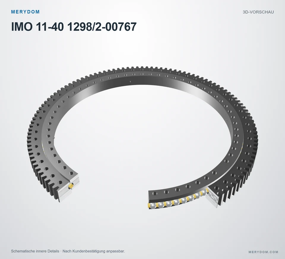 Vorschau des 3D-Modells des MERYDOM-Ersatzdrehkranzes für IMO 11-40 1298/2-00767.
