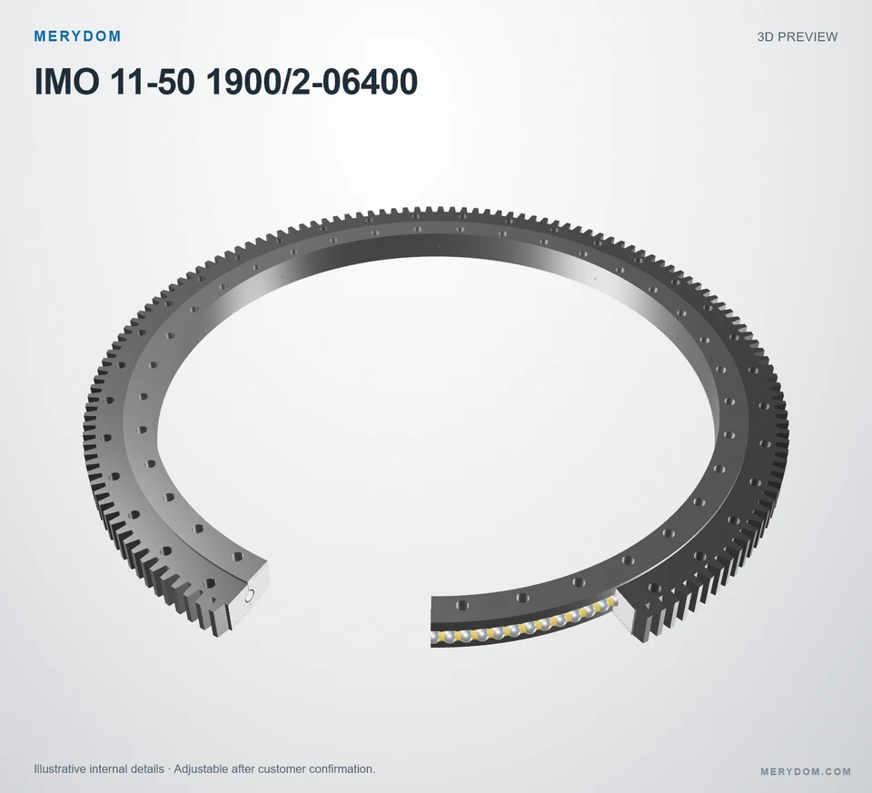 3D model preview of the MERYDOM replacement slewing bearing for IMO 11-50 1900/2-06400.