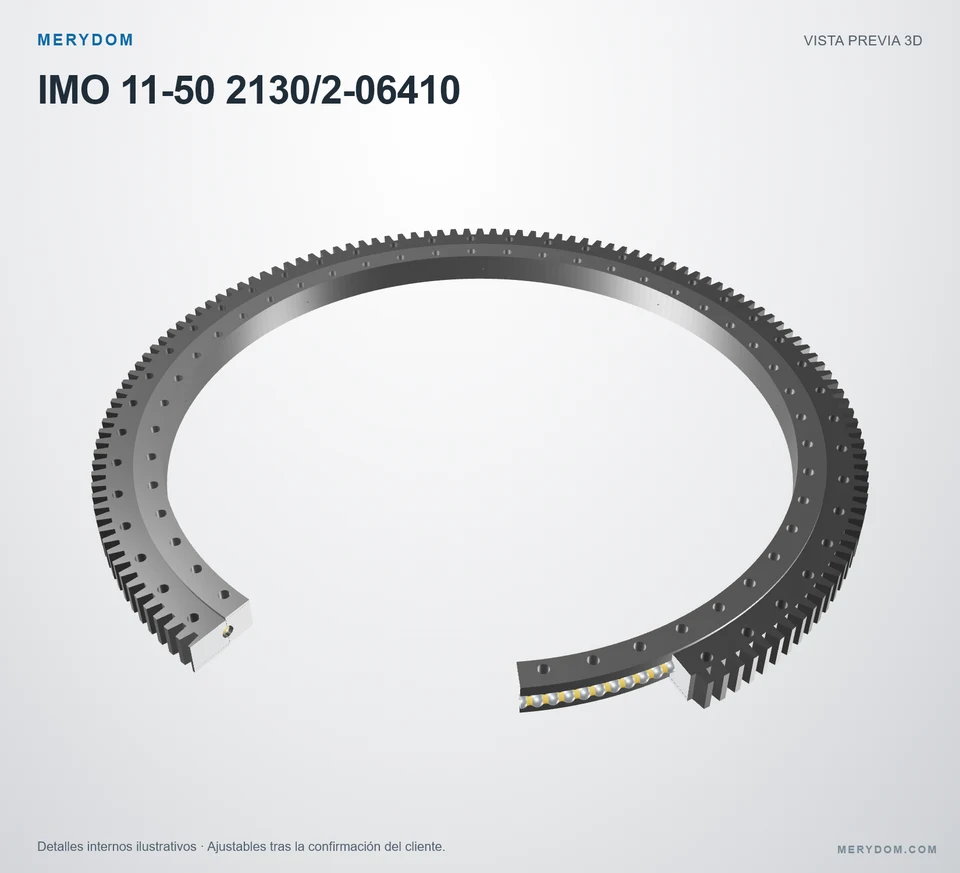 Vista previa del modelo 3D de la corona de giro de sustitución MERYDOM para IMO 11-50 2130/2-06410.