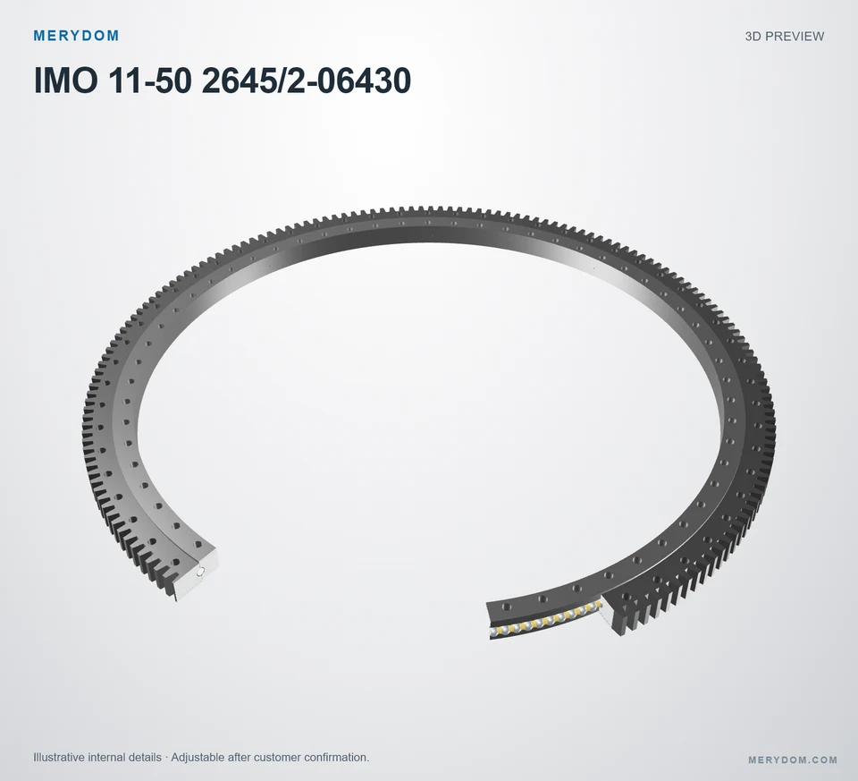 3D model preview of the MERYDOM replacement slewing bearing for IMO 11-50 2645/2-06430.