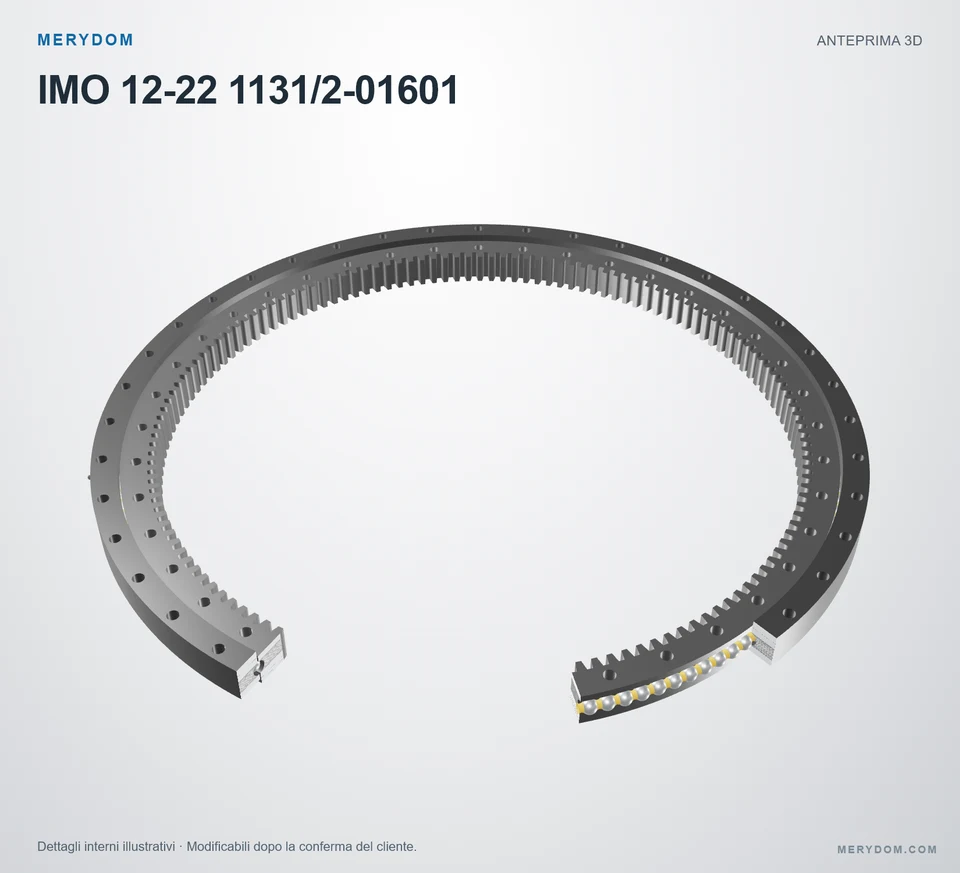 Anteprima del modello 3D del cuscinetto di rotazione sostitutivo MERYDOM per IMO 12-22 1131/2-01601.