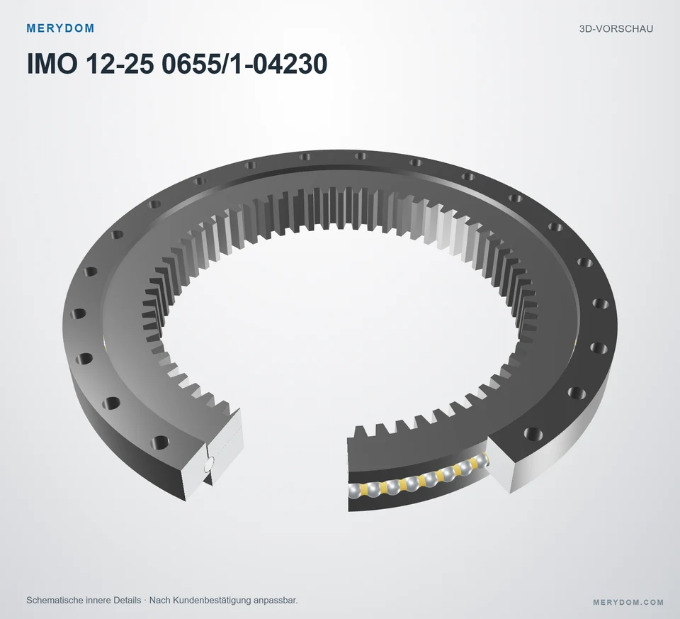Vorschau des 3D-Modells des MERYDOM-Ersatzdrehkranzes für IMO 12-25 0655/1-04230.