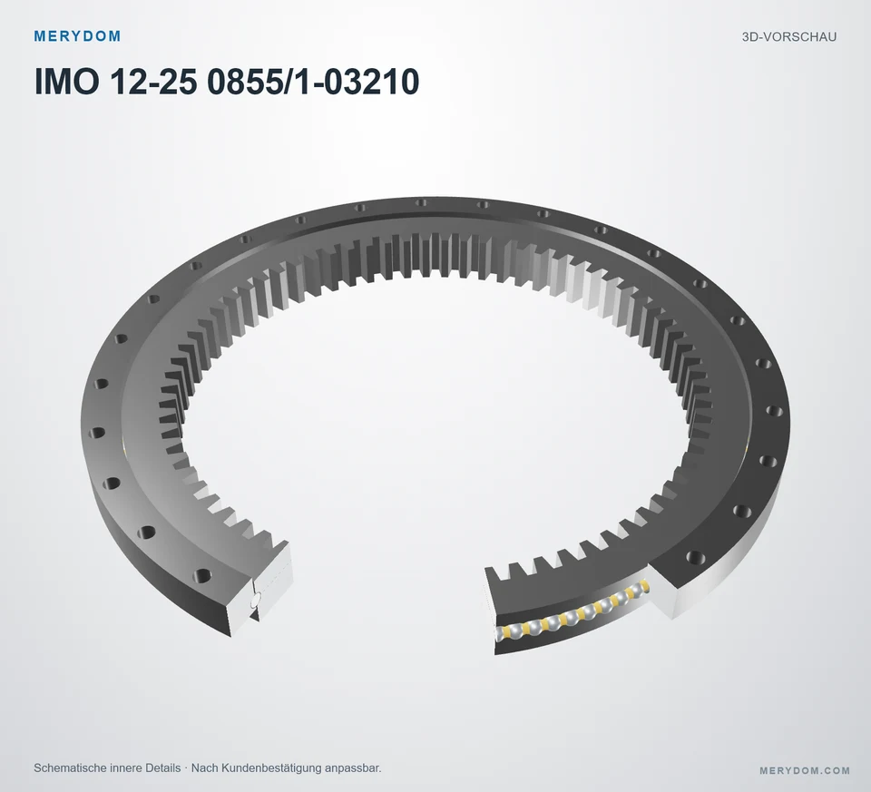 Vorschau des 3D-Modells des MERYDOM-Ersatzdrehkranzes für IMO 12-25 0855/1-03210.