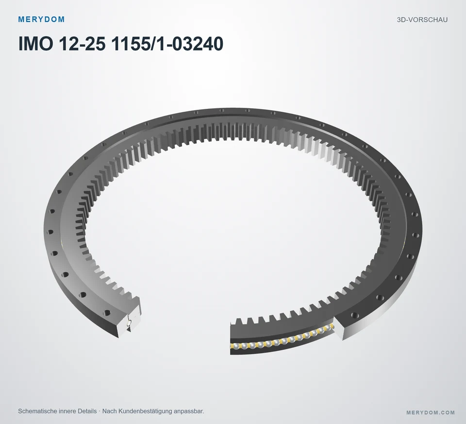 Vorschau des 3D-Modells des MERYDOM-Ersatzdrehkranzes für IMO 12-25 1155/1-03240.