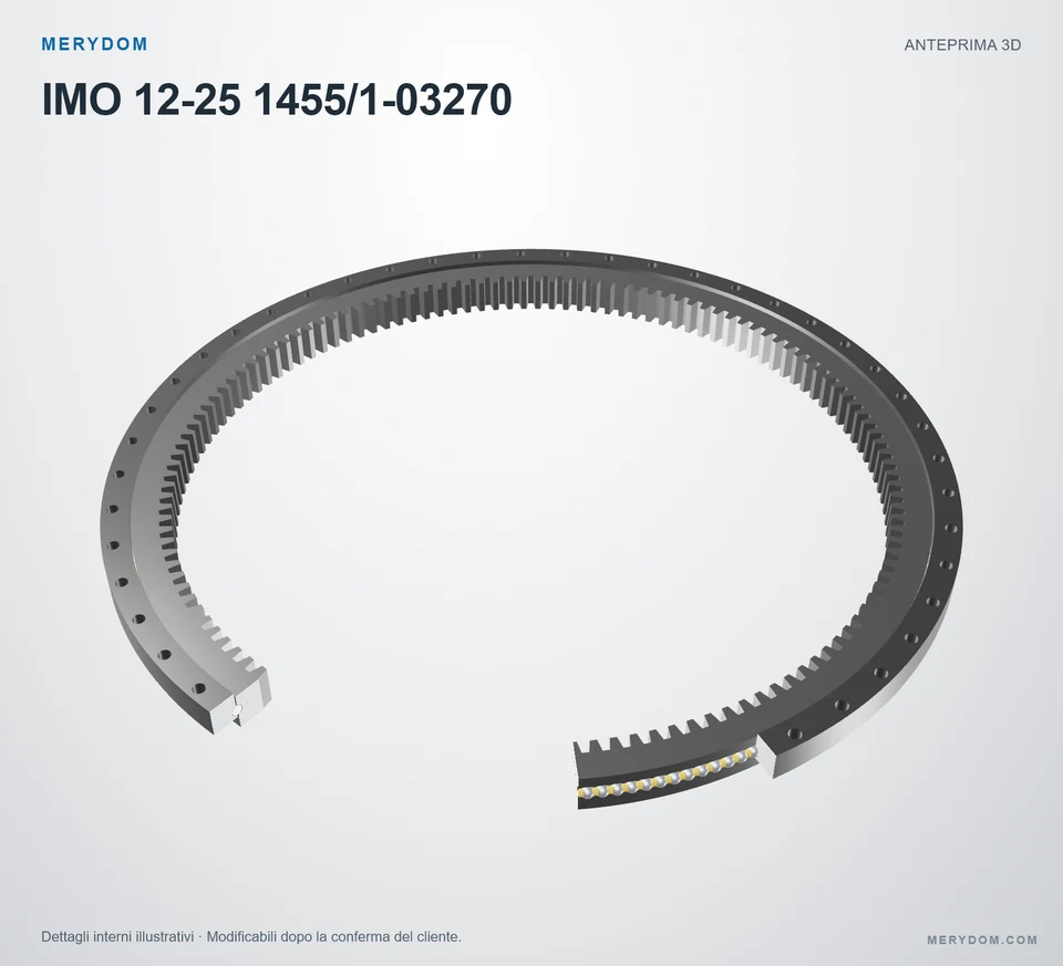 Anteprima del modello 3D del cuscinetto di rotazione sostitutivo MERYDOM per IMO 12-25 1455/1-03270.