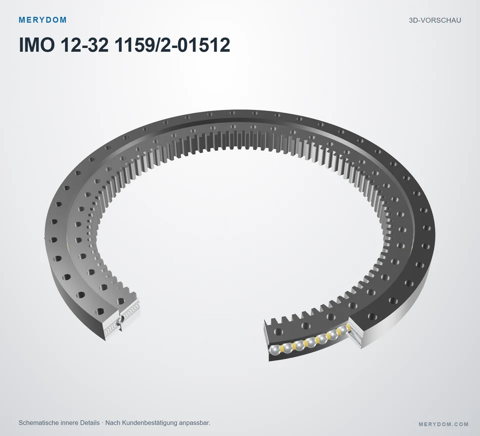 Vorschau des 3D-Modells des MERYDOM-Ersatzdrehkranzes für IMO 12-32 1159/2-01512.