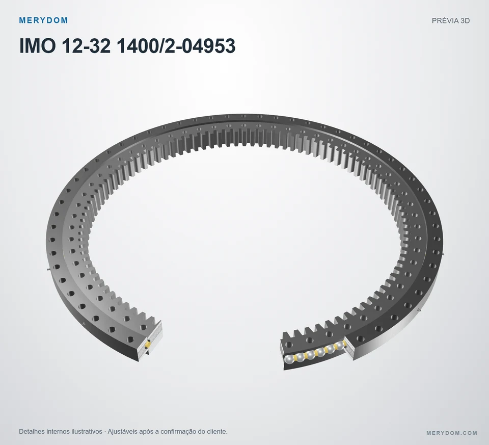 Prévia do modelo 3D do rolamento de giro de substituição MERYDOM para IMO 12-32 1400/2-04953.