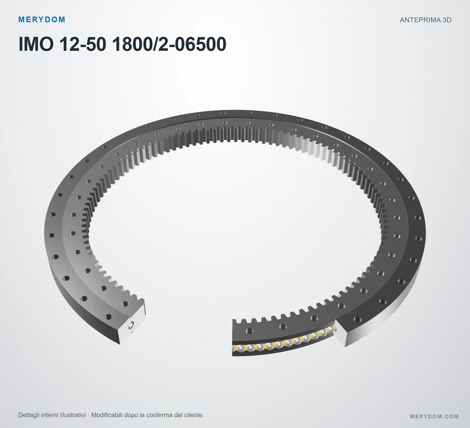 Anteprima del modello 3D del cuscinetto di rotazione sostitutivo MERYDOM per IMO 12-50 1800/2-06500.
