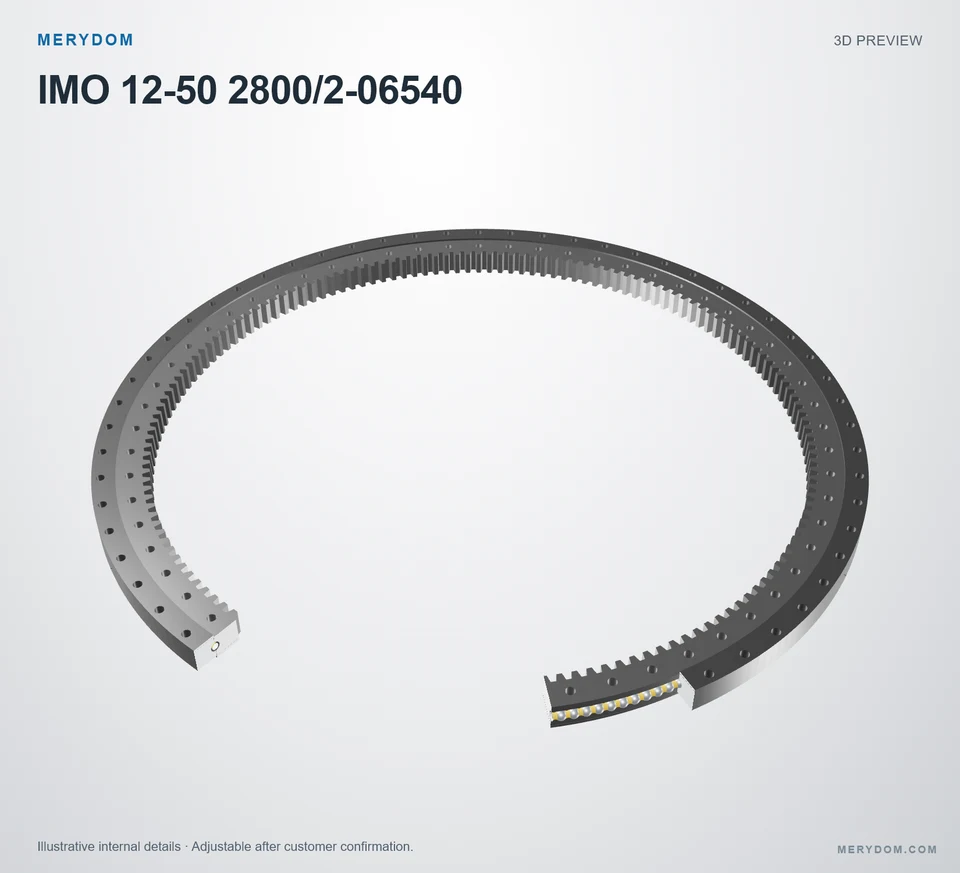 3D model preview of the MERYDOM replacement slewing bearing for IMO 12-50 2800/2-06540.