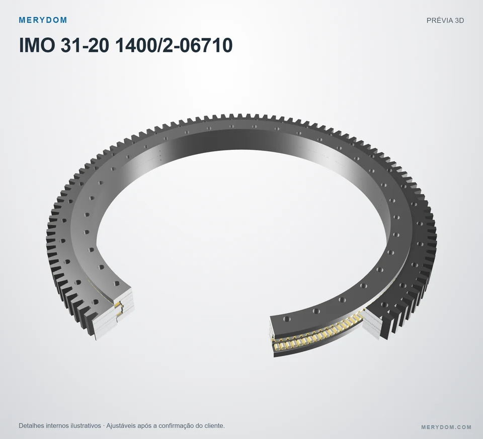 Prévia do modelo 3D do rolamento de giro de substituição MERYDOM para IMO 31-20 1400/2-06710.