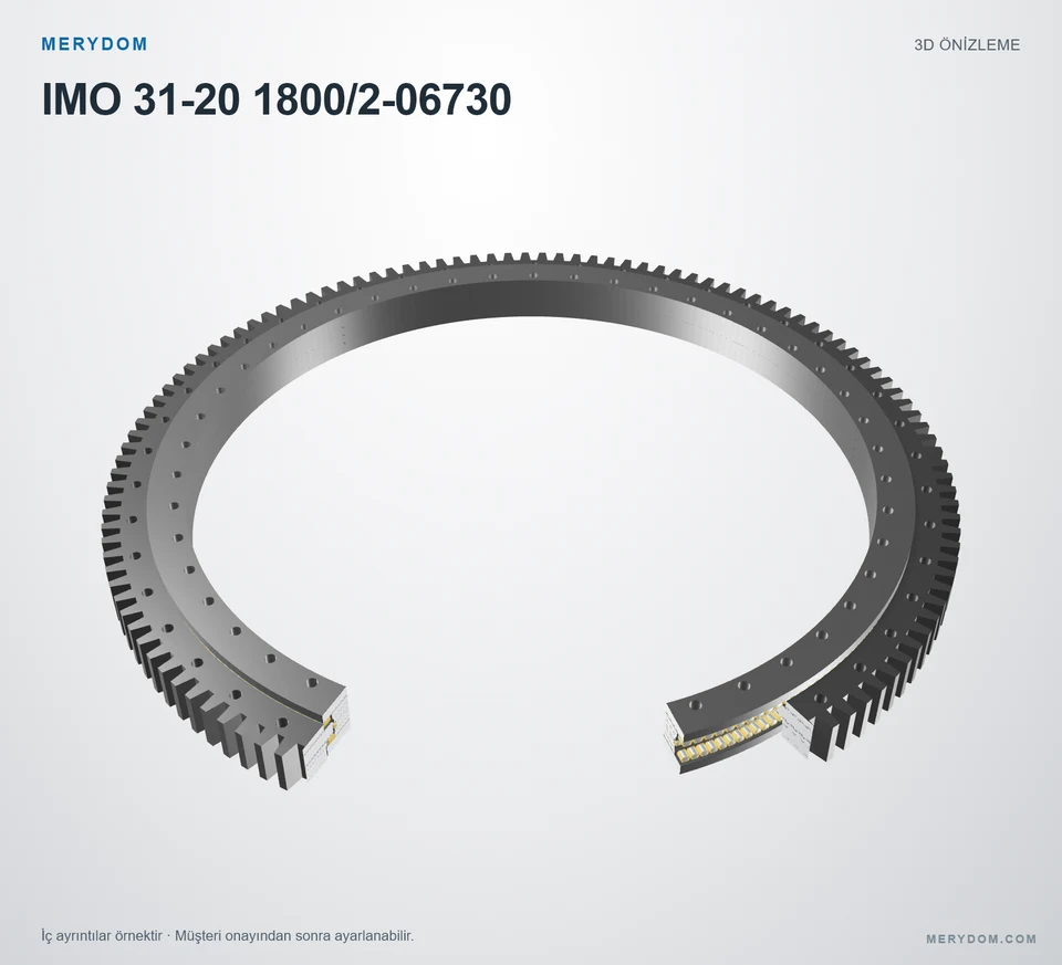 IMO 31-20 1800/2-06730 için MERYDOM muadil döner tabla rulmanının 3D model önizlemesi.