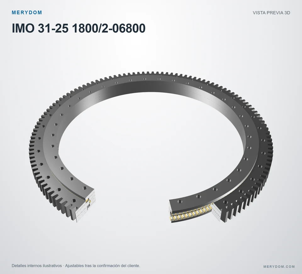 Vista previa del modelo 3D de la corona de giro de sustitución MERYDOM para IMO 31-25 1800/2-06800.