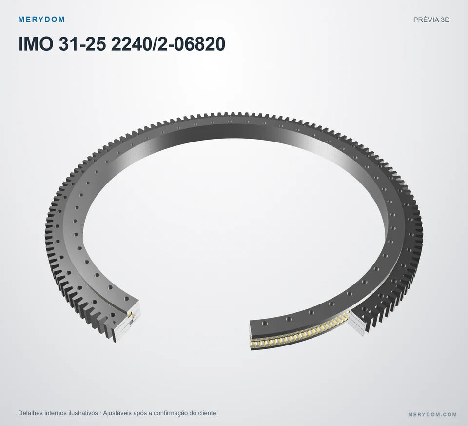 Prévia do modelo 3D do rolamento de giro de substituição MERYDOM para IMO 31-25 2240/2-06820.