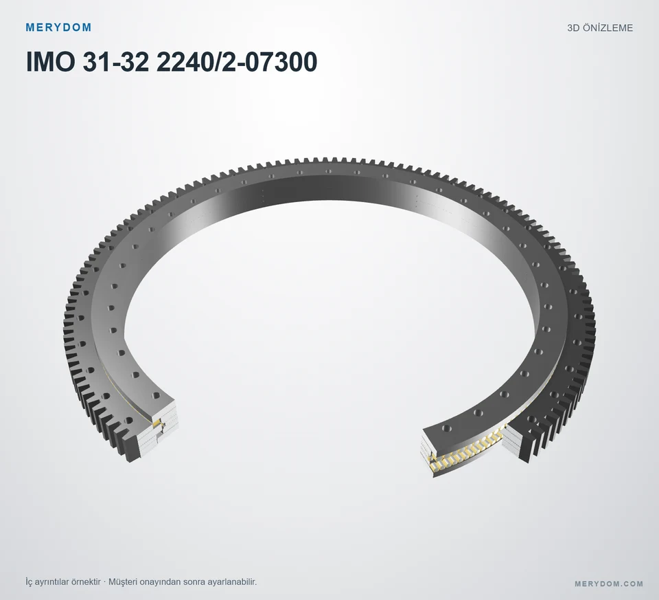 IMO 31-32 2240/2-07300 için MERYDOM muadil döner tabla rulmanının 3D model önizlemesi.