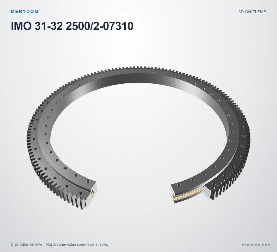 IMO 31-32 2500/2-07310 için MERYDOM muadil döner tabla rulmanının 3D model önizlemesi.