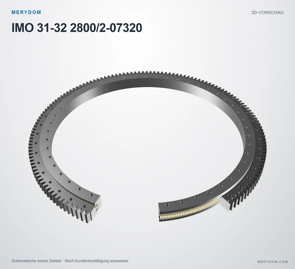 Vorschau des 3D-Modells des MERYDOM-Ersatzdrehkranzes für IMO 31-32 2800/2-07320.