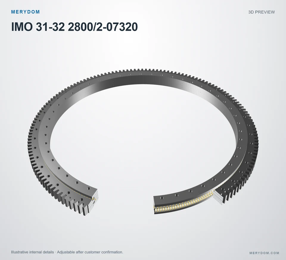 3D model preview of the MERYDOM replacement slewing bearing for IMO 31-32 2800/2-07320.