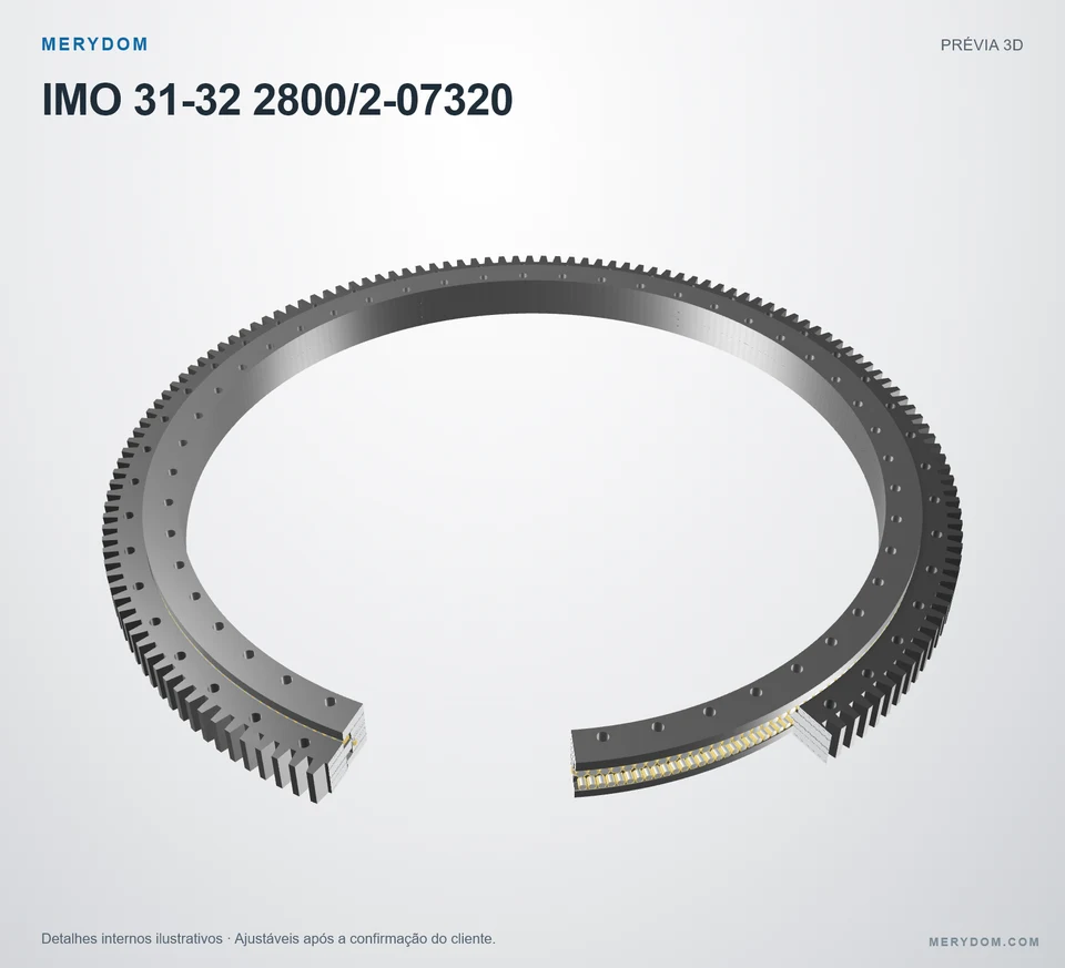 Prévia do modelo 3D do rolamento de giro de substituição MERYDOM para IMO 31-32 2800/2-07320.