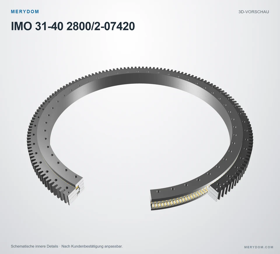 Vorschau des 3D-Modells des MERYDOM-Ersatzdrehkranzes für IMO 31-40 2800/2-07420.