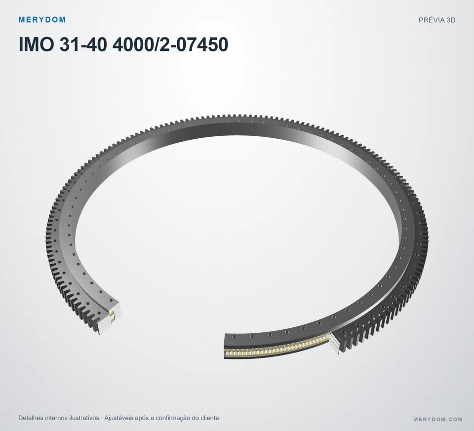 Prévia do modelo 3D do rolamento de giro de substituição MERYDOM para IMO 31-40 4000/2-07450.