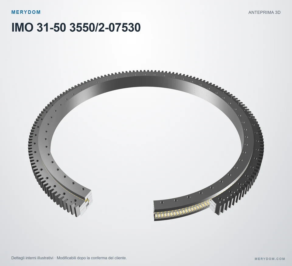 Anteprima del modello 3D del cuscinetto di rotazione sostitutivo MERYDOM per IMO 31-50 3550/2-07530.