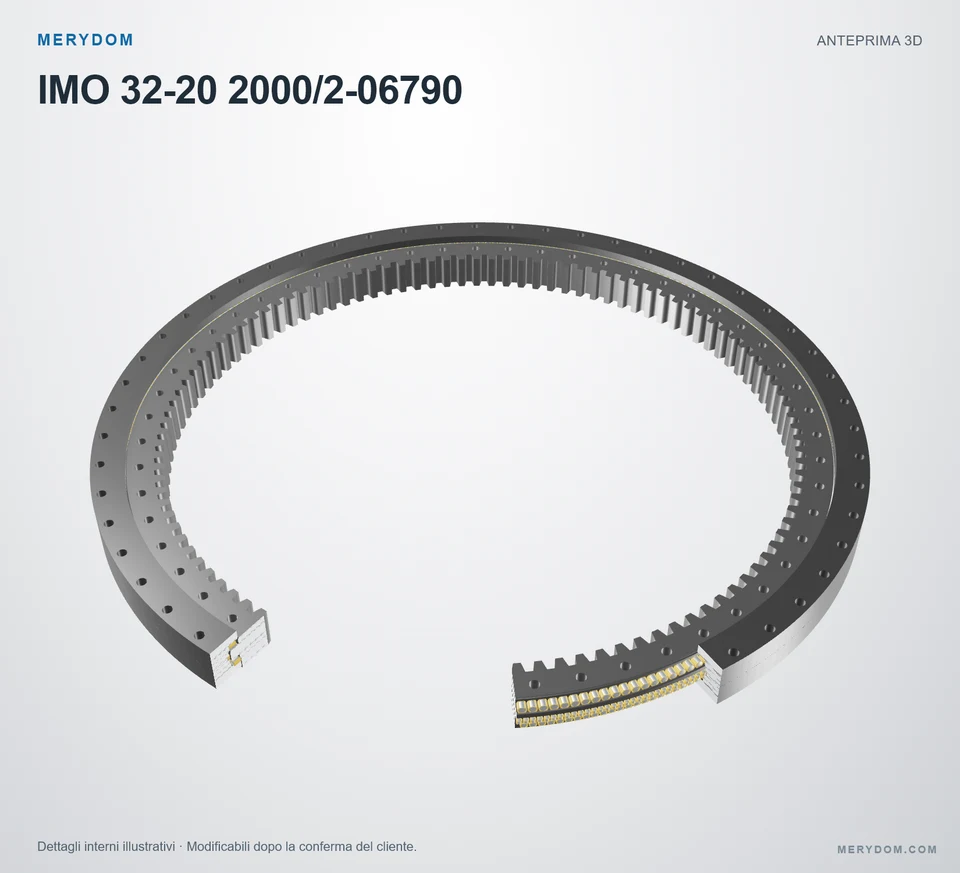 Anteprima del modello 3D del cuscinetto di rotazione sostitutivo MERYDOM per IMO 32-20 2000/2-06790.