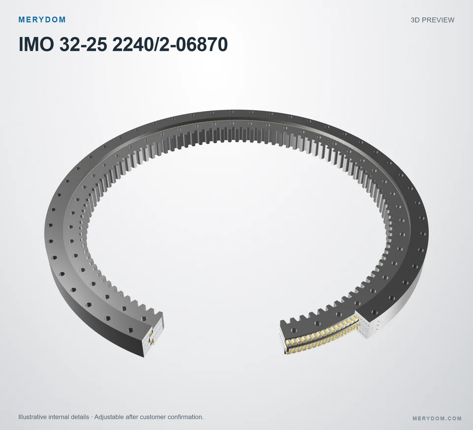 3D model preview of the MERYDOM replacement slewing bearing for IMO 32-25 2240/2-06870.