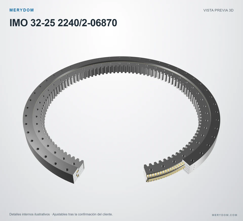 Vista previa del modelo 3D de la corona de giro de sustitución MERYDOM para IMO 32-25 2240/2-06870.
