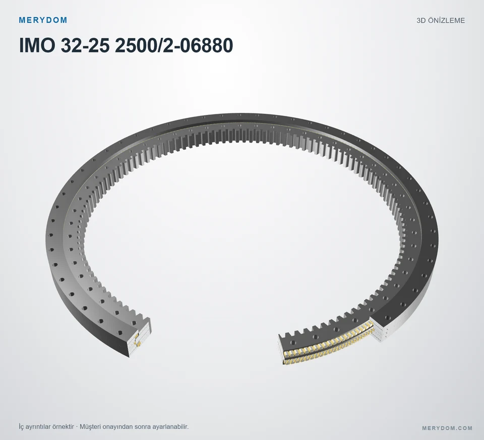IMO 32-25 2500/2-06880 için MERYDOM muadil döner tabla rulmanının 3D model önizlemesi.