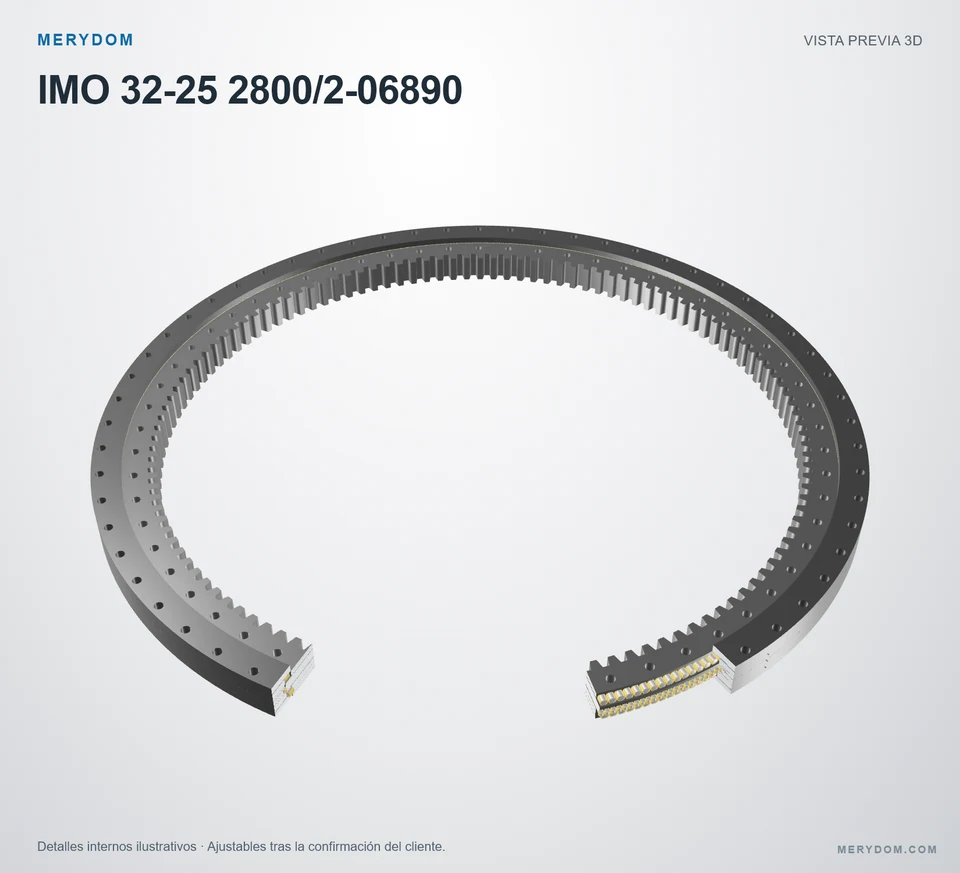 Vista previa del modelo 3D de la corona de giro de sustitución MERYDOM para IMO 32-25 2800/2-06890.