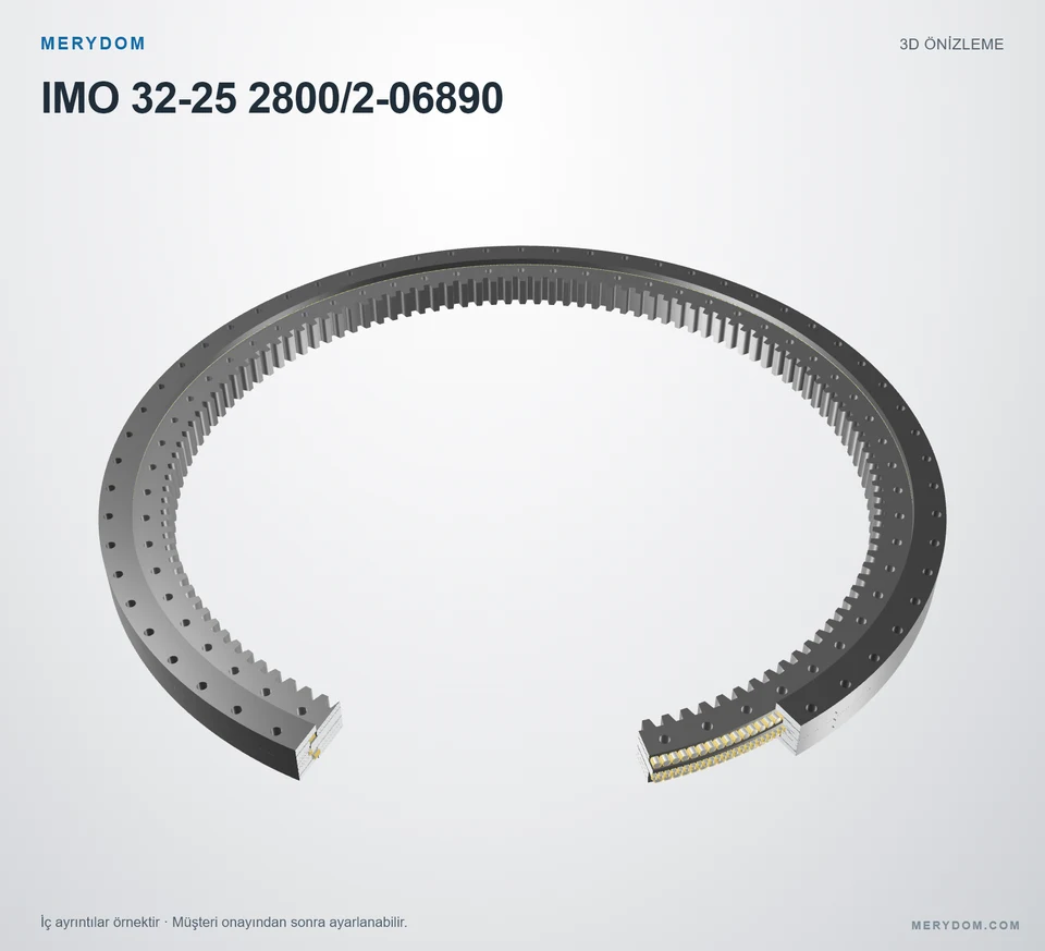 IMO 32-25 2800/2-06890 için MERYDOM muadil döner tabla rulmanının 3D model önizlemesi.