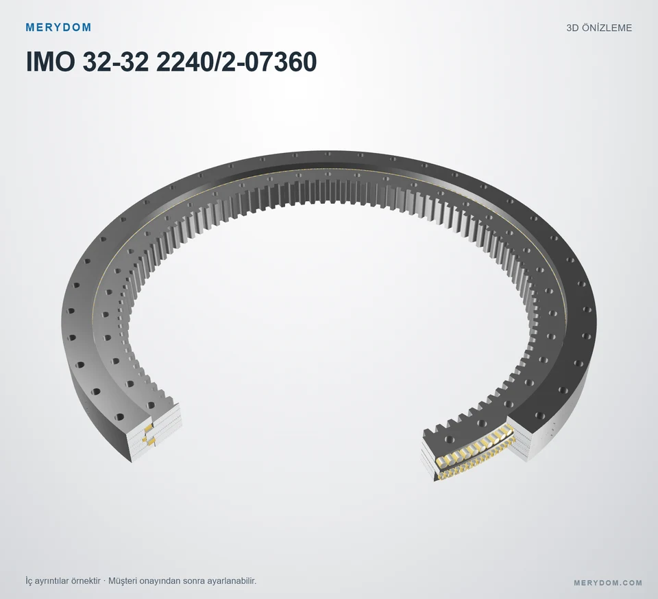 IMO 32-32 2240/2-07360 için MERYDOM muadil döner tabla rulmanının 3D model önizlemesi.