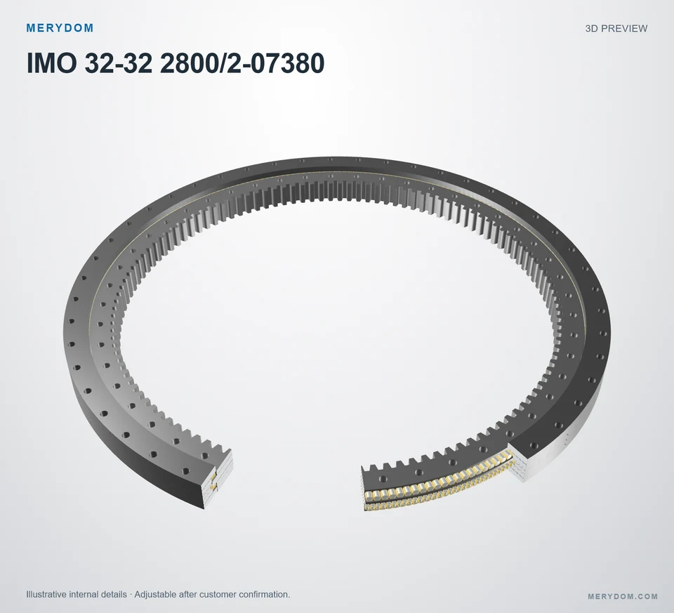 3D model preview of the MERYDOM replacement slewing bearing for IMO 32-32 2800/2-07380.