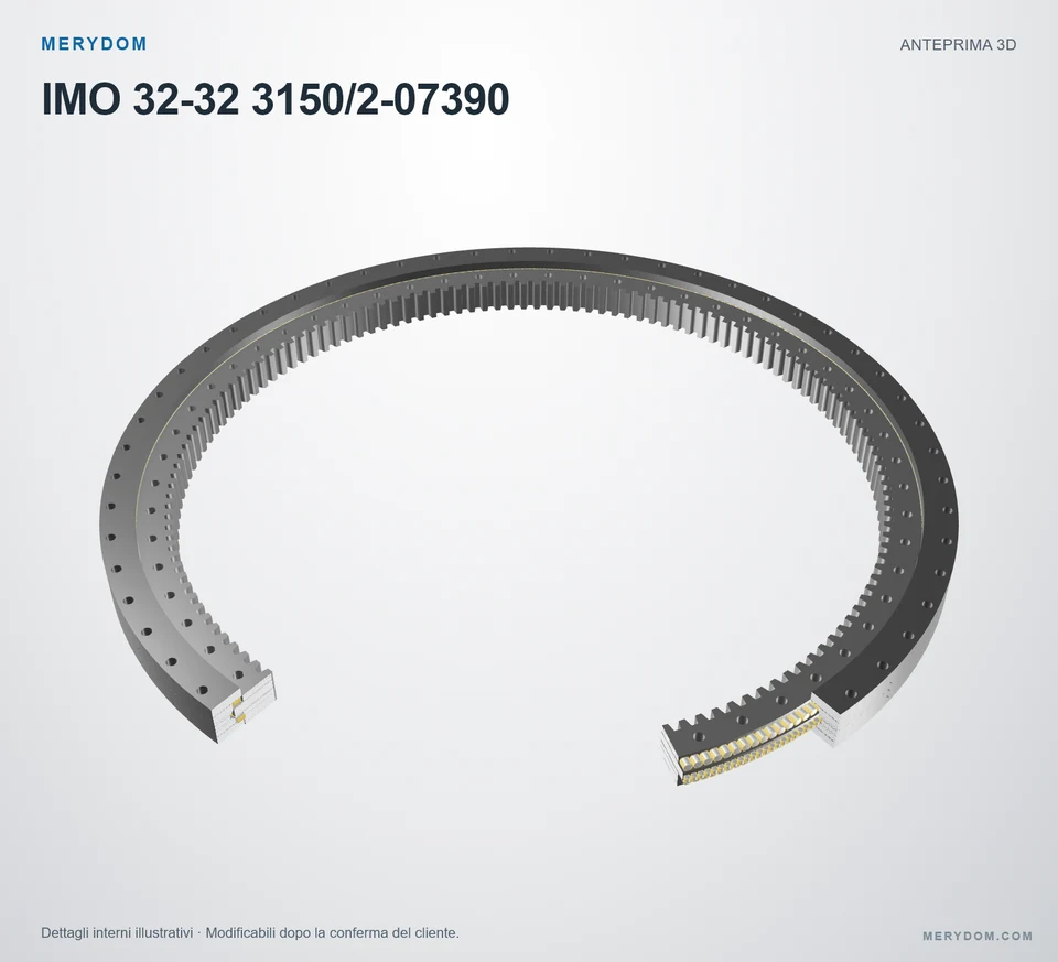 Anteprima del modello 3D del cuscinetto di rotazione sostitutivo MERYDOM per IMO 32-32 3150/2-07390.