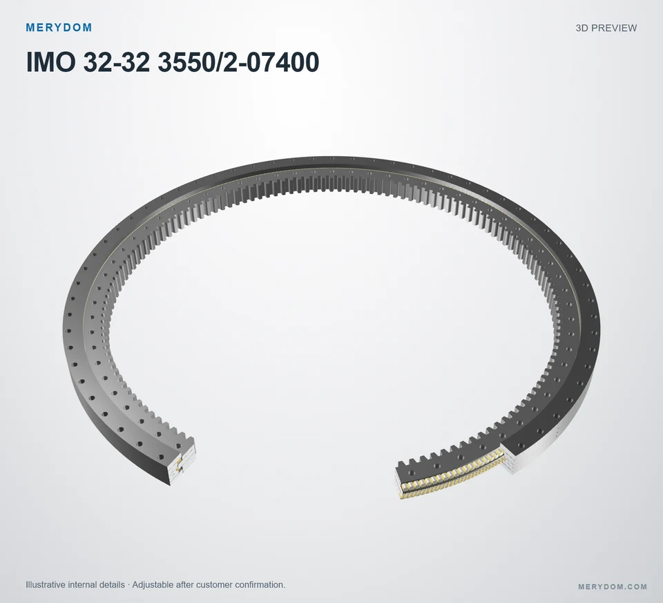 3D model preview of the MERYDOM replacement slewing bearing for IMO 32-32 3550/2-07400.