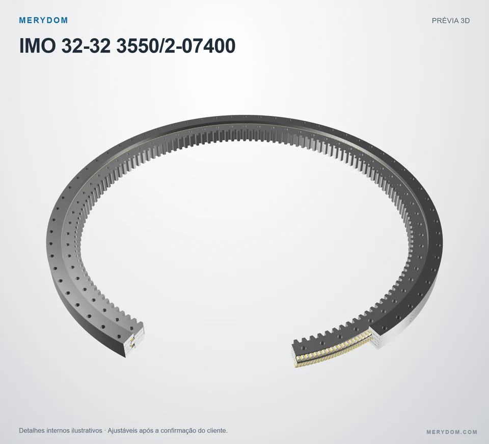 Prévia do modelo 3D do rolamento de giro de substituição MERYDOM para IMO 32-32 3550/2-07400.