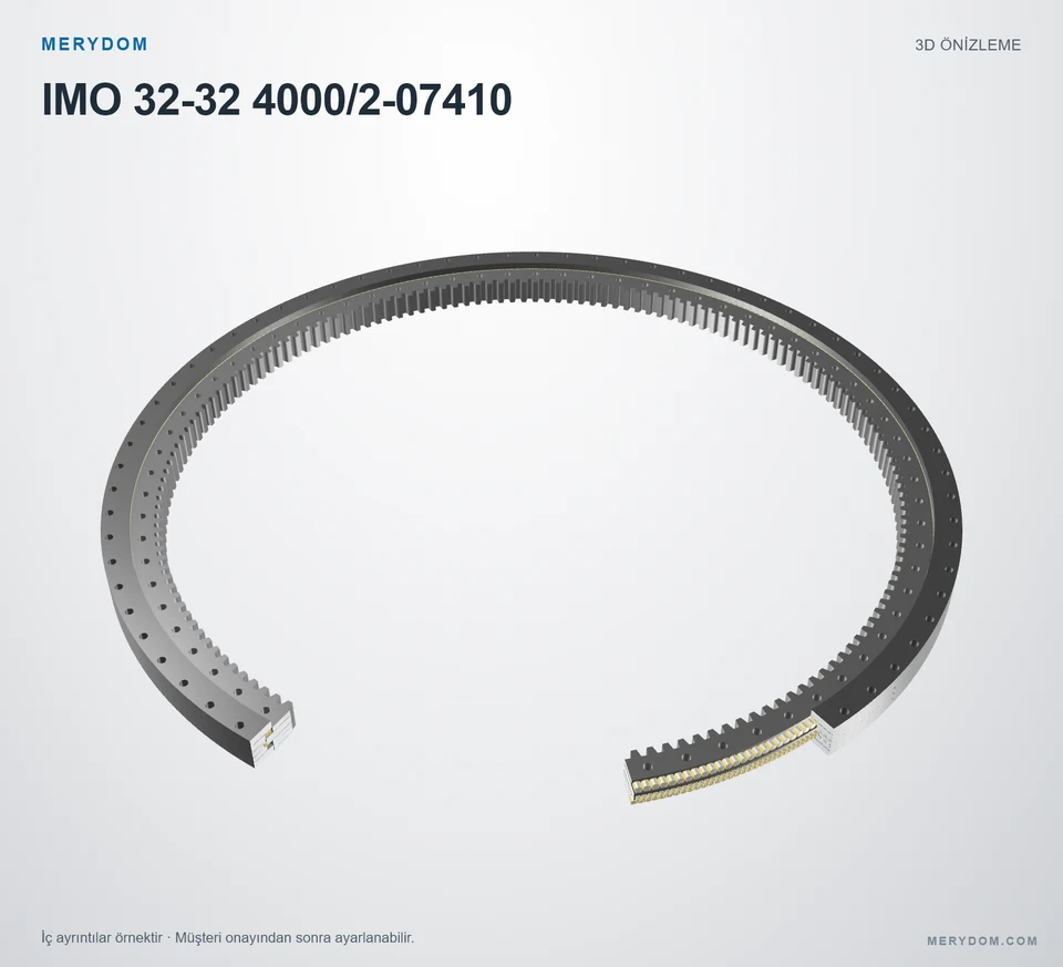 IMO 32-32 4000/2-07410 için MERYDOM muadil döner tabla rulmanının 3D model önizlemesi.