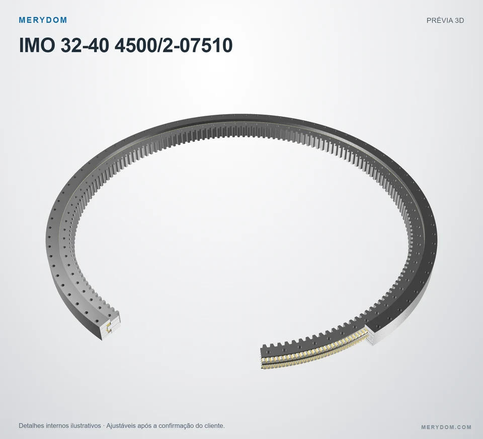Prévia do modelo 3D do rolamento de giro de substituição MERYDOM para IMO 32-40 4500/2-07510.