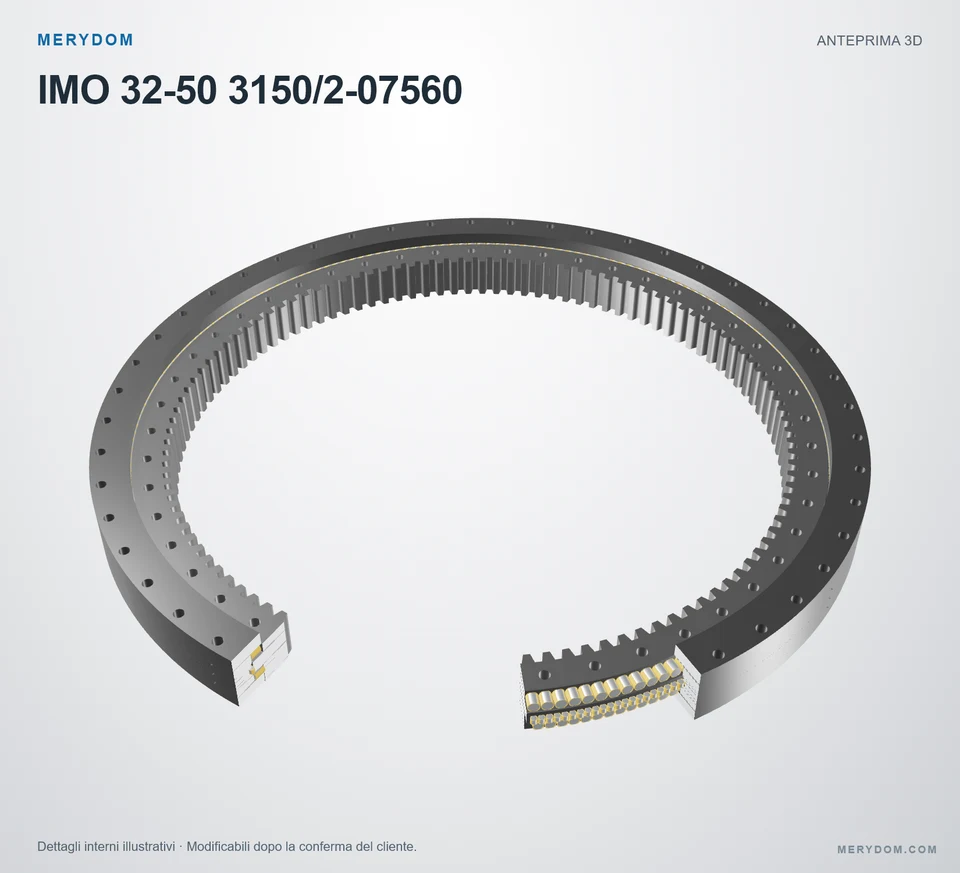 Anteprima del modello 3D del cuscinetto di rotazione sostitutivo MERYDOM per IMO 32-50 3150/2-07560.