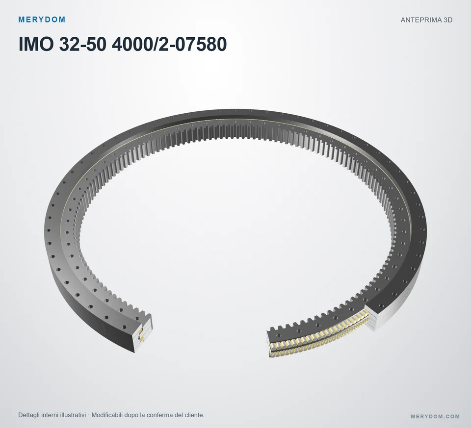 Anteprima del modello 3D del cuscinetto di rotazione sostitutivo MERYDOM per IMO 32-50 4000/2-07580.