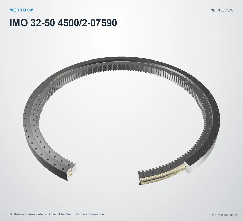 3D model preview of the MERYDOM replacement slewing bearing for IMO 32-50 4500/2-07590.