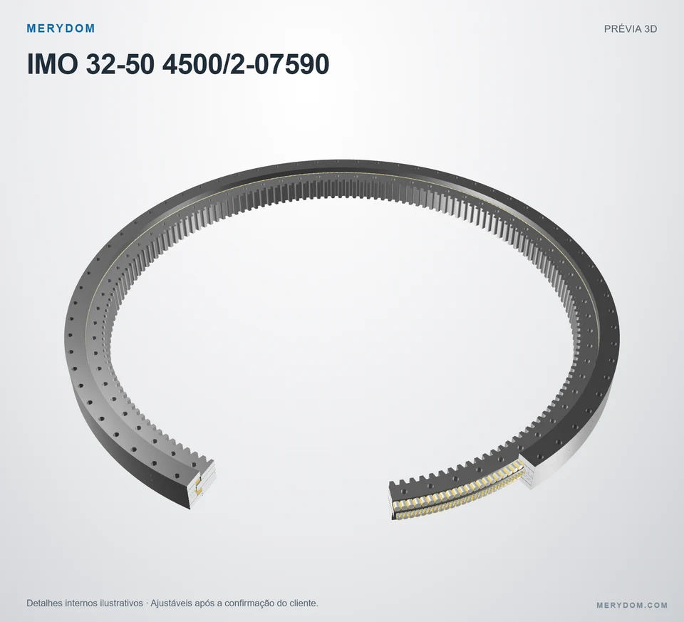 Prévia do modelo 3D do rolamento de giro de substituição MERYDOM para IMO 32-50 4500/2-07590.