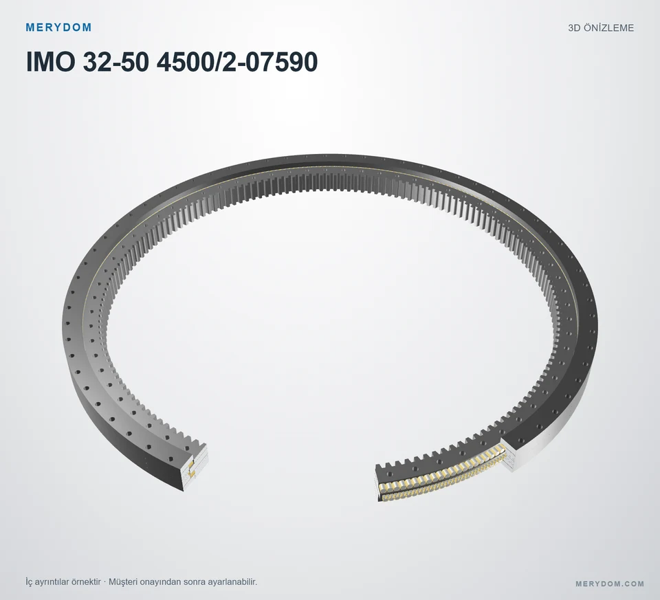 IMO 32-50 4500/2-07590 için MERYDOM muadil döner tabla rulmanının 3D model önizlemesi.