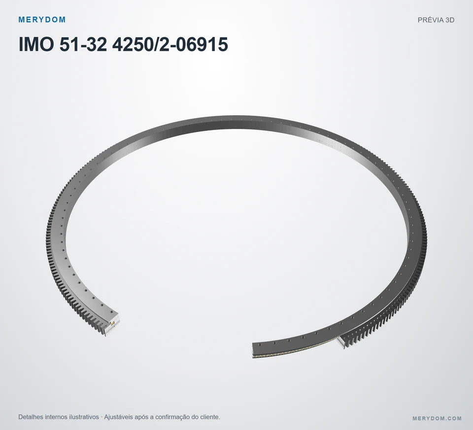 Prévia do modelo 3D do rolamento de giro de substituição MERYDOM para IMO 51-32 4250/2-06915.
